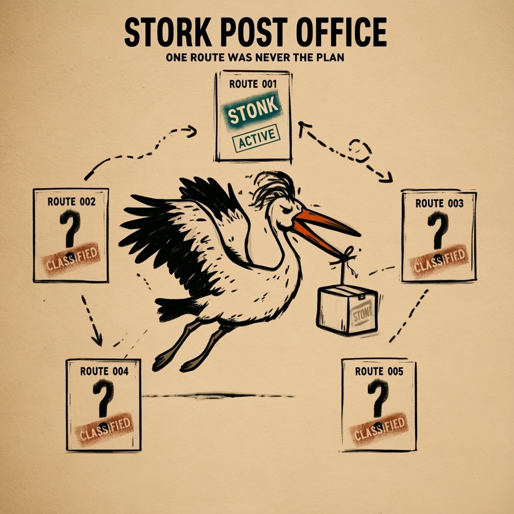 STORK Post Office routing map